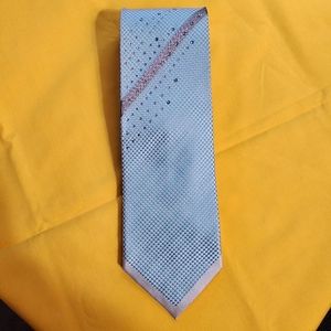 Vintage Remizio Tie, 100% silk, aqua with rhinestones, 60x3.5 inches